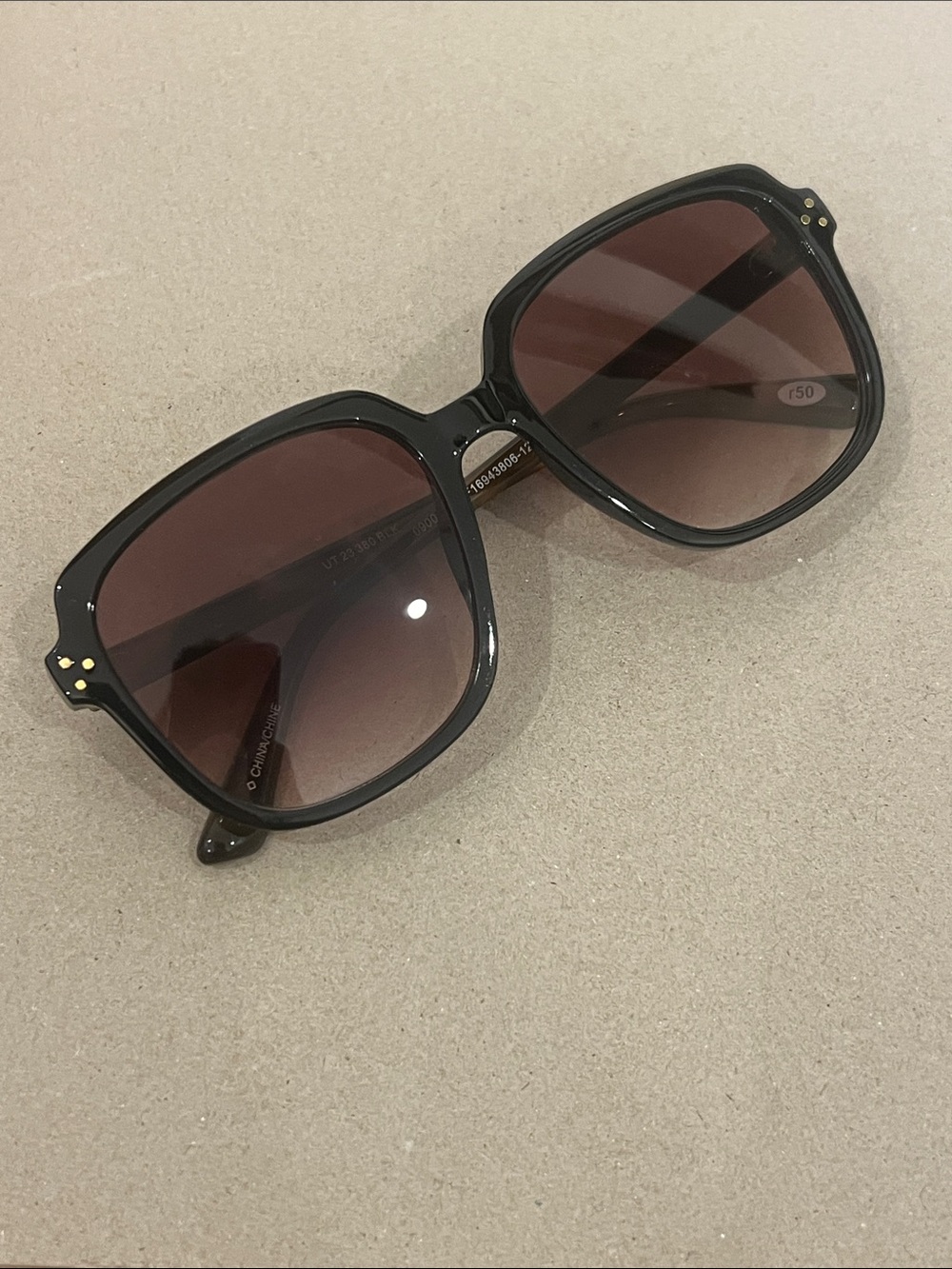 Black Frame Sunglasses with Brown Gradient Lenses